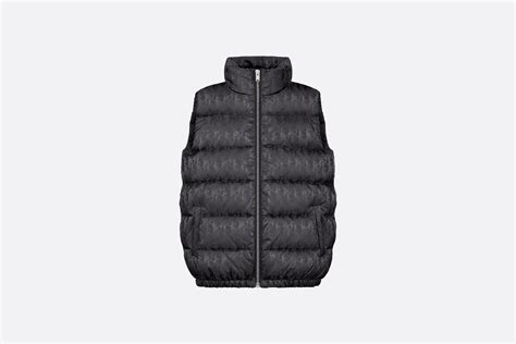 Dior Oblique Sleeveless Down Jacket Navy Blue Technical 